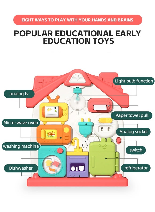 سوفت تاتش لوحة أنشطة تفاعلية للأطفال من بيبي مونتيسوري مزودة بإضاءة وموسيقى، لعبة تعليمية للأطفال الصغار، لعبة نشاط سفر للأطفال من عمر 18 شهرًا فما فوق - Image 4