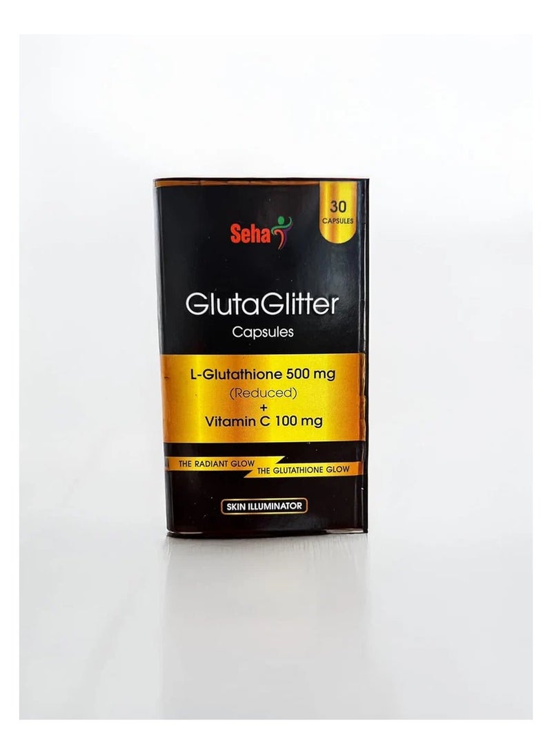 GlutaGlitter L-Glutathione 500mg + Vitamin C 100 mg Capsules 30