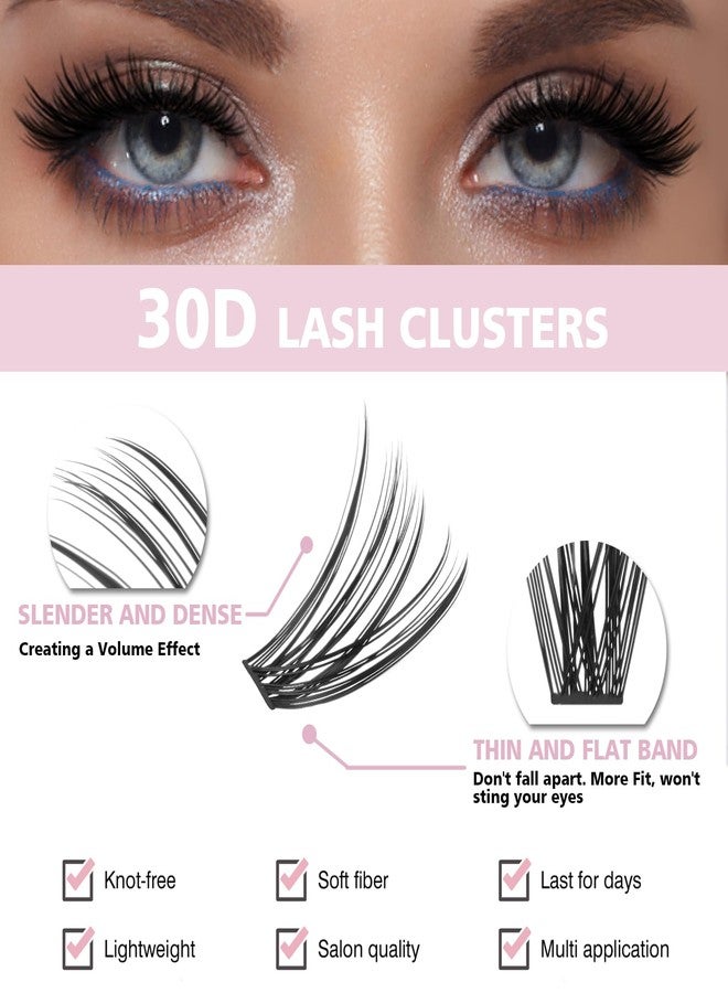 FinyDreamy 30D Lash Clusters 280pcs Individual Lashes 8-16mm Mix Lengths Volume Cluster Lashes C Curl 0.07mm Thickness Eyelash Individual Cluster Lashes And Apply Under Your Lashes (30D 8-16mm) - Image 3
