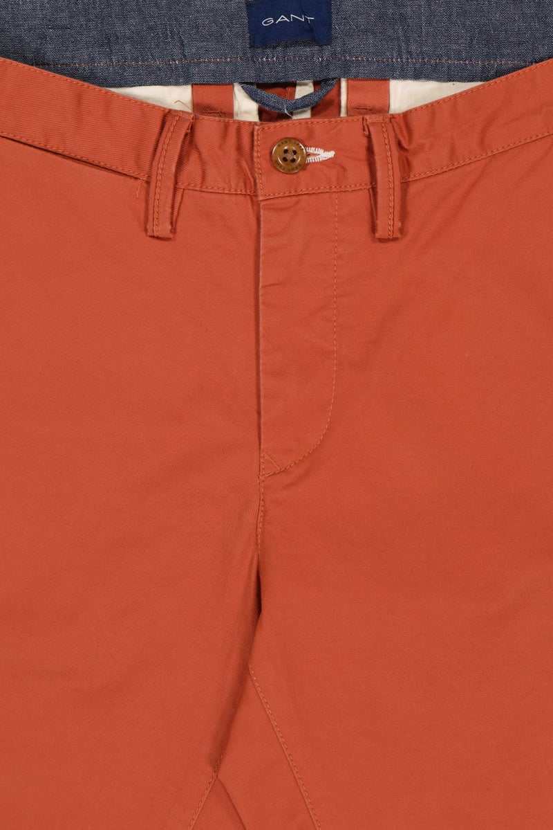 GANT Men Slim Fit Solid Chino Pants, Rust - Image 5
