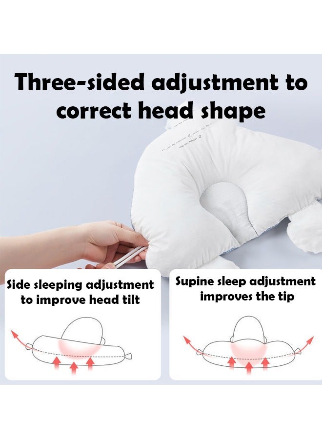 ZCM-HAPPY Newborn Baby Head Shaping Pillow Adjustable Height and Memory Foam Neck Support Ergonomic and Breathable Sleep Pillow for Newborns, Washable Baby Soothing Pillow for Flat Head Prevention and Comfort - Image 4