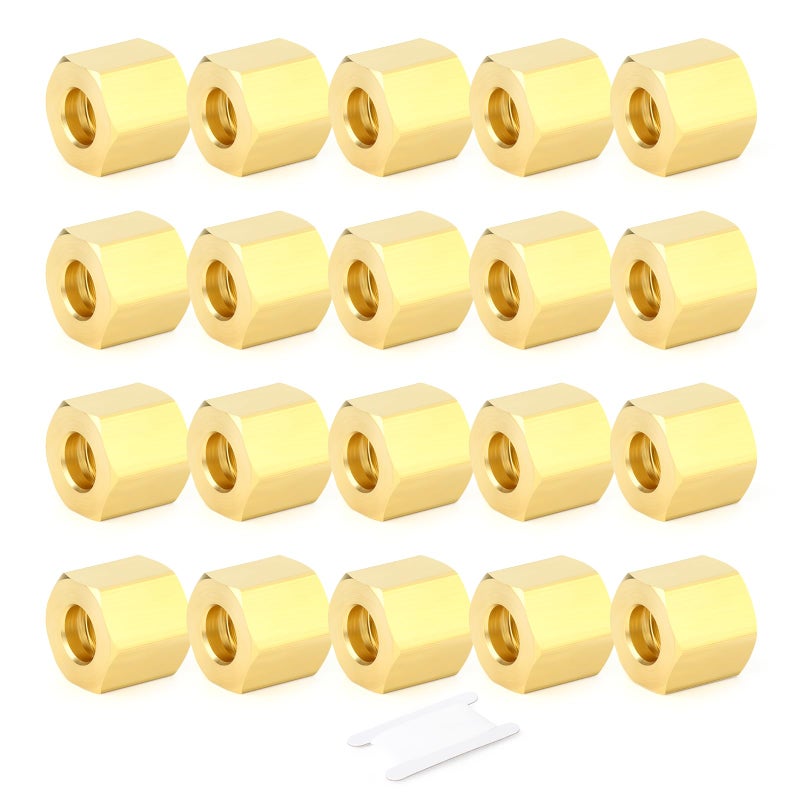 GASHER 20PCS Brass 12 Compression Fitting Brass Compression Ferrule head - Image 2