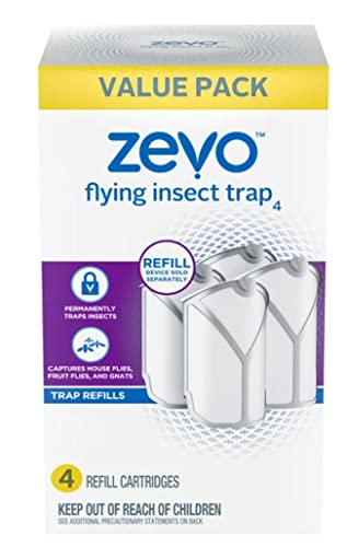 Zevo Flying Insect Trap Official Refill Cartridges - Fits Both Zevo Trap & MAX Indoor Fly Trap - Authentic Trap+Lock Technology to Catch Gnats, House & Fruit Flys (4 Official Refill Cartridges) - Image 5