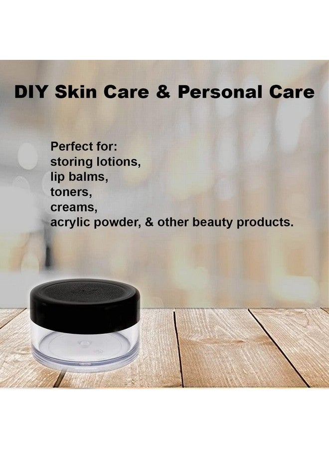 BH PLAST Acrylic Jars with Black Cap & Inner Lid, 50g, Clear, for Lip Balm, Cream, Eye Shadow Pack of 3 - Image 3
