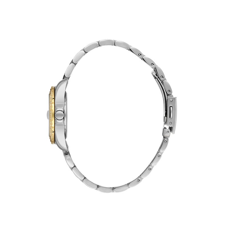 DANIEL KLEIN Women's Stainless Steel Silver and Gold Alloy Case Analog Silver Round Sunray Dial Japanese Quartz Premium 30 Meters Water Resistant - Image 2