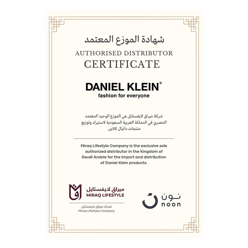 DANIEL KLEIN Women's Stainless Steel Silver and Gold Alloy Case Analog Silver Round Sunray Dial Japanese Quartz Premium 30 Meters Water Resistant - Image 5