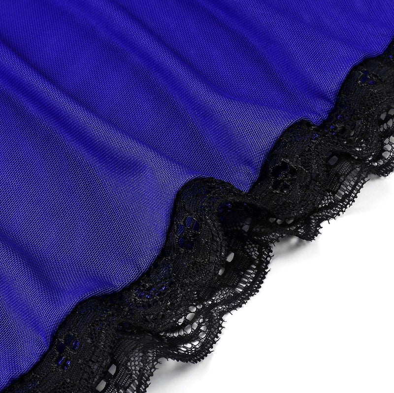 Donnalla Plus Size Babydoll Lingerie Set for Women Sexy Mesh Lace Nightwear Adjustable Straps V Neck Chemise with Panty - Image 5