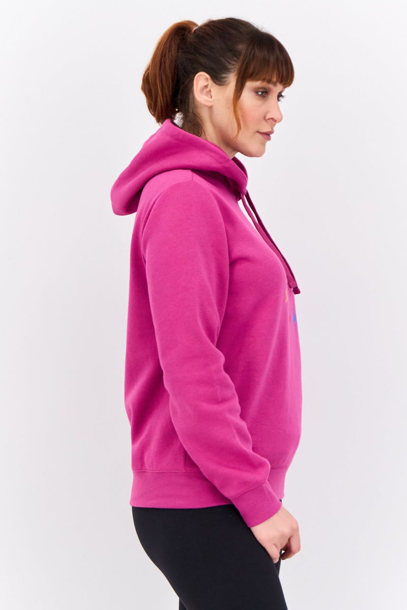 Champion Women Sportswear Fit Long Sleeve Outdoor Hooded Sweatshirt, Magenta  - Image 2