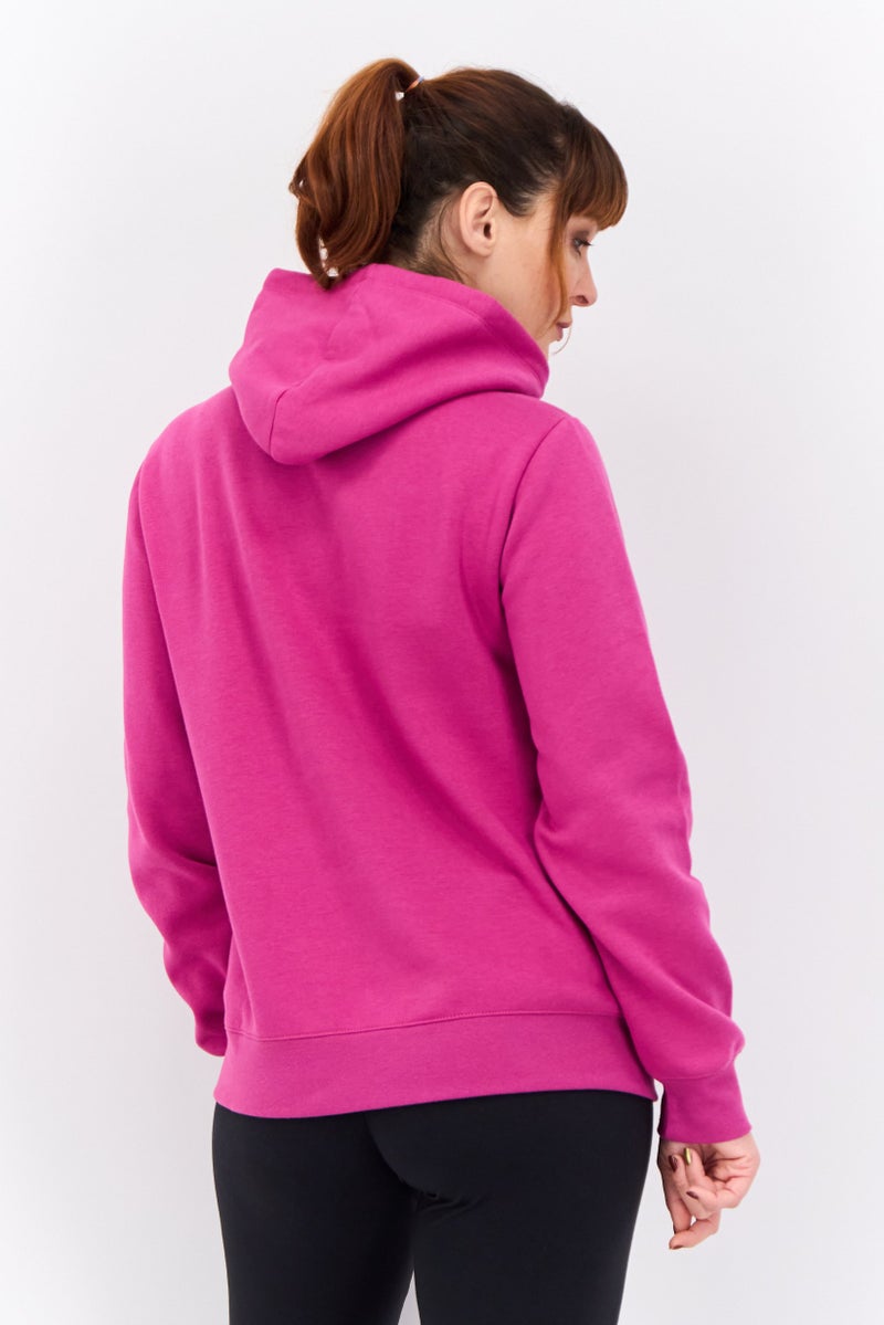 Champion Women Sportswear Fit Long Sleeve Outdoor Hooded Sweatshirt, Magenta  - Image 3