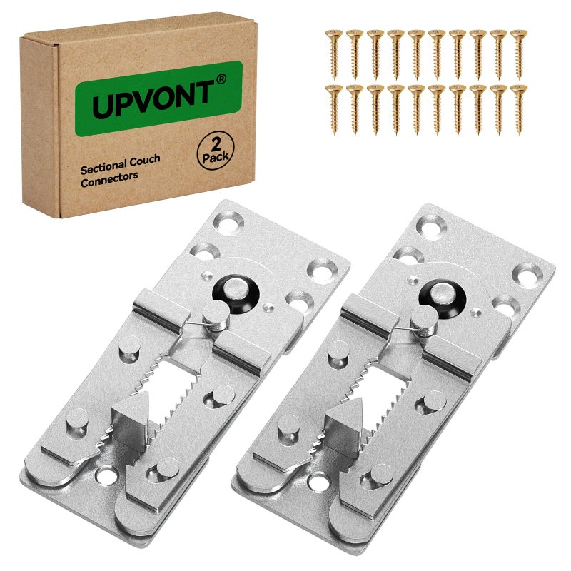 UPVONT Sectional Couch Connectors, Thickened Interlocking Alligator Couch Connectors to Make Sectional Stay (2 Pack+20 Screws) - Image 1