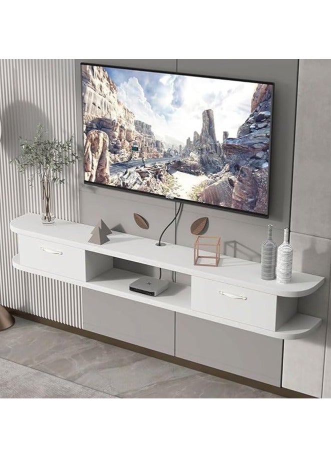 جدار التلفزيون المثبت جدول مجلس الوزراء التلفزيوني الحديث ، موقف التلفزيون مع 2 أبواب ومساحة تخزين مفتوحة لغرفة المعيشة غرفة النوم (120 * 24 * 18 سم) - Image 1