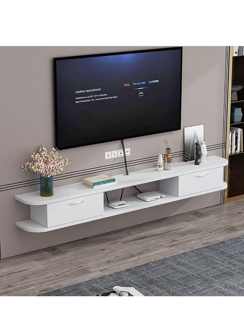 جدار التلفزيون المثبت جدول مجلس الوزراء التلفزيوني الحديث ، موقف التلفزيون مع 2 أبواب ومساحة تخزين مفتوحة لغرفة المعيشة غرفة النوم (120 * 24 * 18 سم) - Image 3