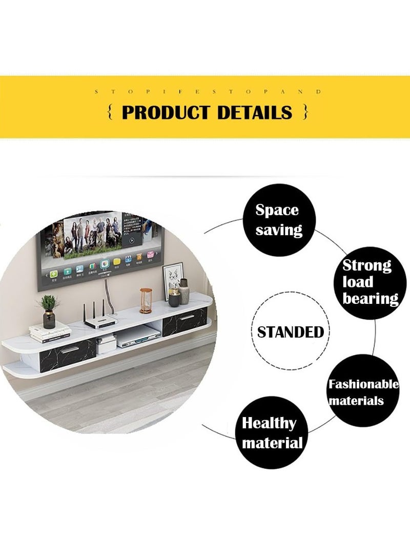 جدار التلفزيون المثبت جدول مجلس الوزراء التلفزيوني الحديث ، موقف التلفزيون مع 2 أبواب ومساحة تخزين مفتوحة لغرفة المعيشة غرفة النوم (120 * 24 * 18 سم) - Image 4