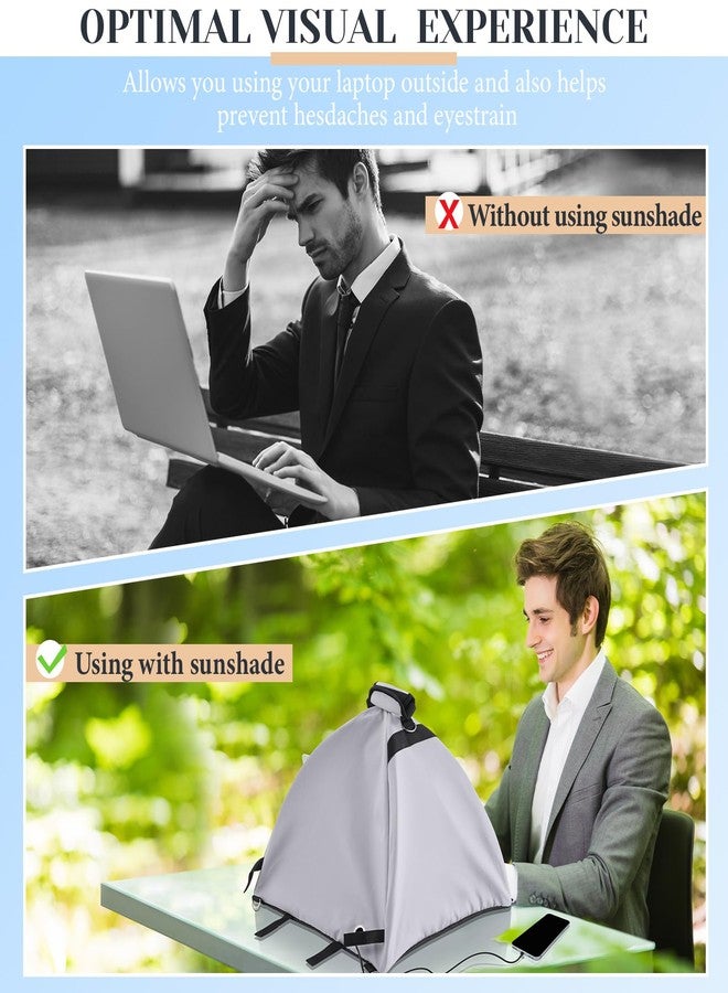 GliCraft Laptop Sun Shade and Water Resistant Tent Bag with Glare Shield, Shoulder Strap, Portable Case for Working Outdoor Foldable Privacy Cover Hood - Image 5