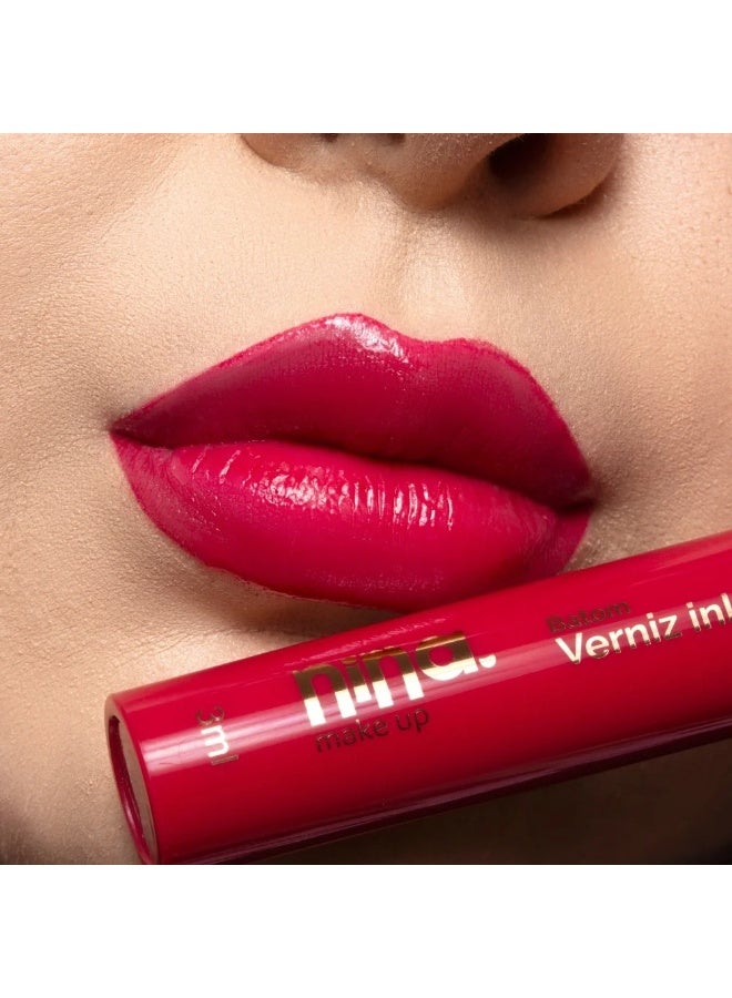 Nina Makeup INK VARNISH LIQUID LIPSTICK - 06 ROUGE - NINA MAKEUP - Image 3