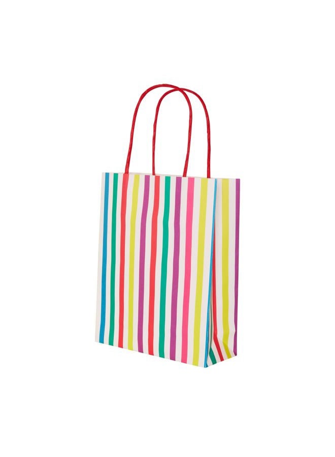 Talking Tables أكياس حفلات ملونة مخططة مع مقابض | املأها بكعكة عيد الميلاد أو الحلويات - الارتفاع 19 سم عبوة من 8 - Image 1