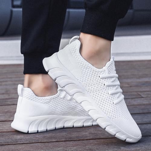 YRLTYO White Sneakers for Women Walking Tennis Running Sneakers Non Slip Gym Workout Athletic Lightweight Comfortable Fashion Sport Mesh Casual Shoe Size 75 - Image 3