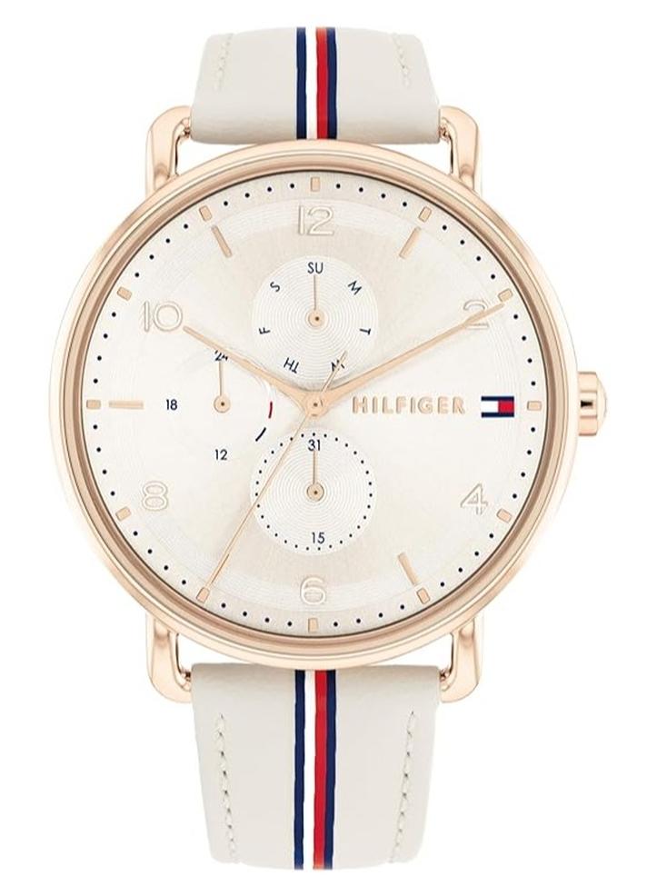تومي هيلفيغر ساعة تومي هيلفيغر النسائية بمينا بيج وجلد بيج - 1782659 - Image 1