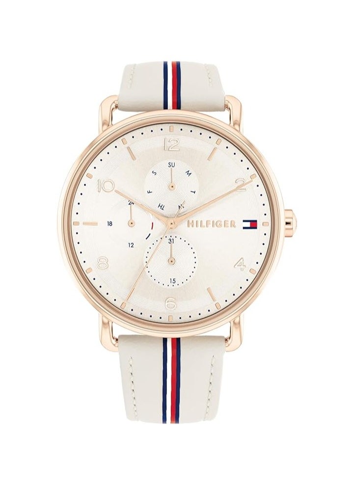 TOMMY HILFIGER TOMMY HILFIGER WOMEN'S BEIGE DIAL BEIGE LEATHER WATCH - 1782659  - Image 1