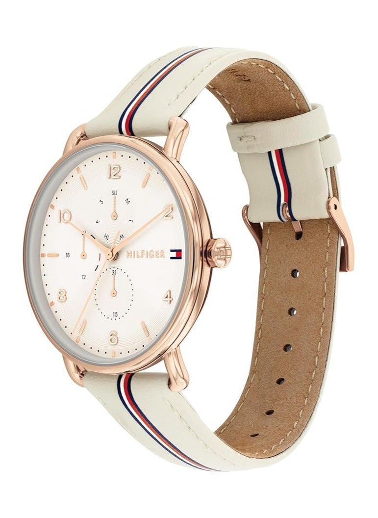 TOMMY HILFIGER TOMMY HILFIGER WOMEN'S BEIGE DIAL BEIGE LEATHER WATCH - 1782659  - Image 2