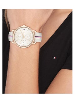 TOMMY HILFIGER TOMMY HILFIGER WOMEN'S BEIGE DIAL BEIGE LEATHER WATCH - 1782659  - Image 4
