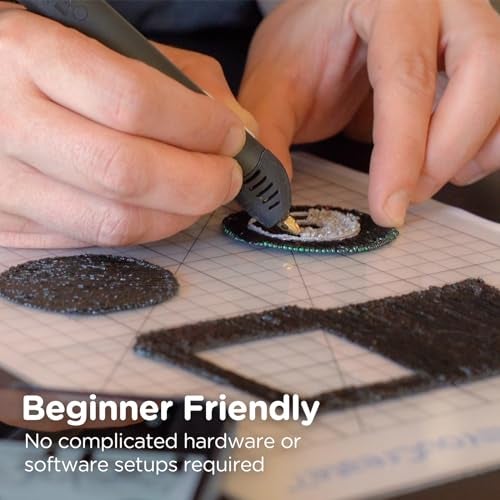 3Doodler Flow 3D Printing Pen for Teens, Adults & Creators! - Black - with Free Refill Filaments + Stencil Book + Getting Started Guide - Image 5