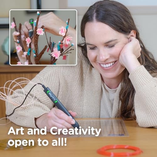 3Doodler Flow 3D Printing Pen for Teens, Adults & Creators! - Black - with Free Refill Filaments + Stencil Book + Getting Started Guide - Image 4