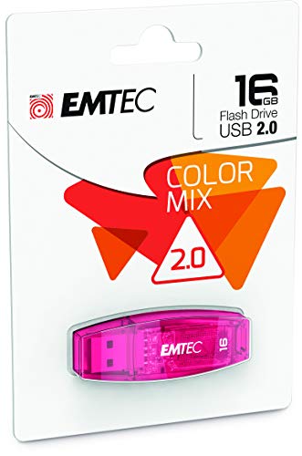 Emtec C410 Color Mix Flash Drive, 16GB, Red, ECMMD16GC410 - Image 1