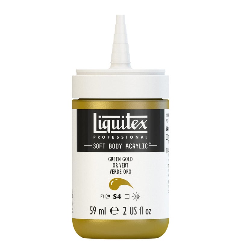 Liquitex Professional Soft Body Acrylic Paint, 59ml (2-oz) Bottle, Green Gold - Image 2