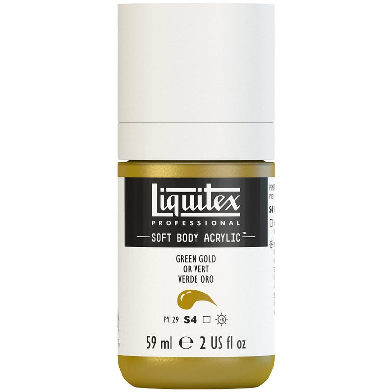 Liquitex Professional Soft Body Acrylic Paint, 59ml (2-oz) Bottle, Green Gold - Image 1