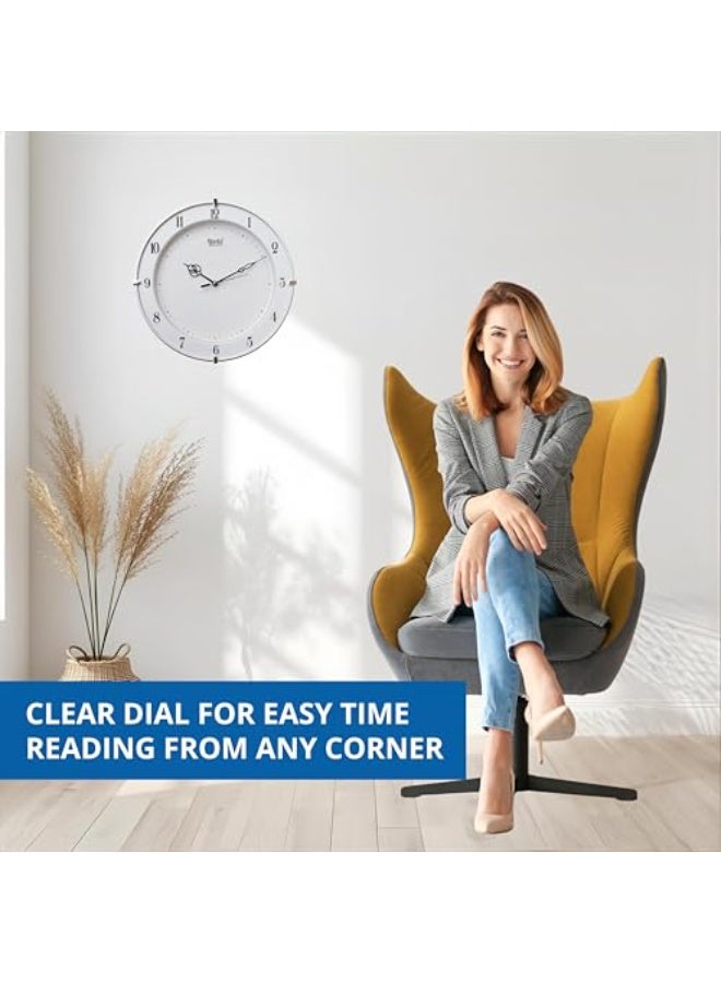 Ajanta 11 Inches Wall Clock for Home/Offces/Bedroom/Living Room/Kitchen (Step Movement, White)279 X 38.5 X 279 mm - Image 5
