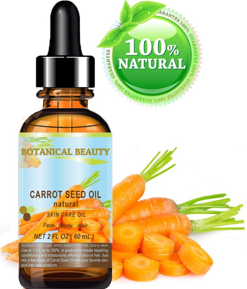 Botanical Beauty CARROT SEED OIL 100 % Natural Cold Pressed Carrier Oil. 2 Fl.oz.- 60 ml. Skin, Body, Hair and Lip Care. "One of the best oils to rejuvenate and regenerate skin tissues.â€ by Botanical Beauty - Image 2