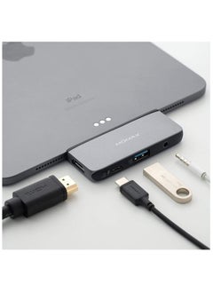 Momax 4-in-1 USB-C PD 60W Hub with 4K HDMI/USB 3.0/Audio port 3.5mm interfaces for iPad Pro/MacBook  - Image 2
