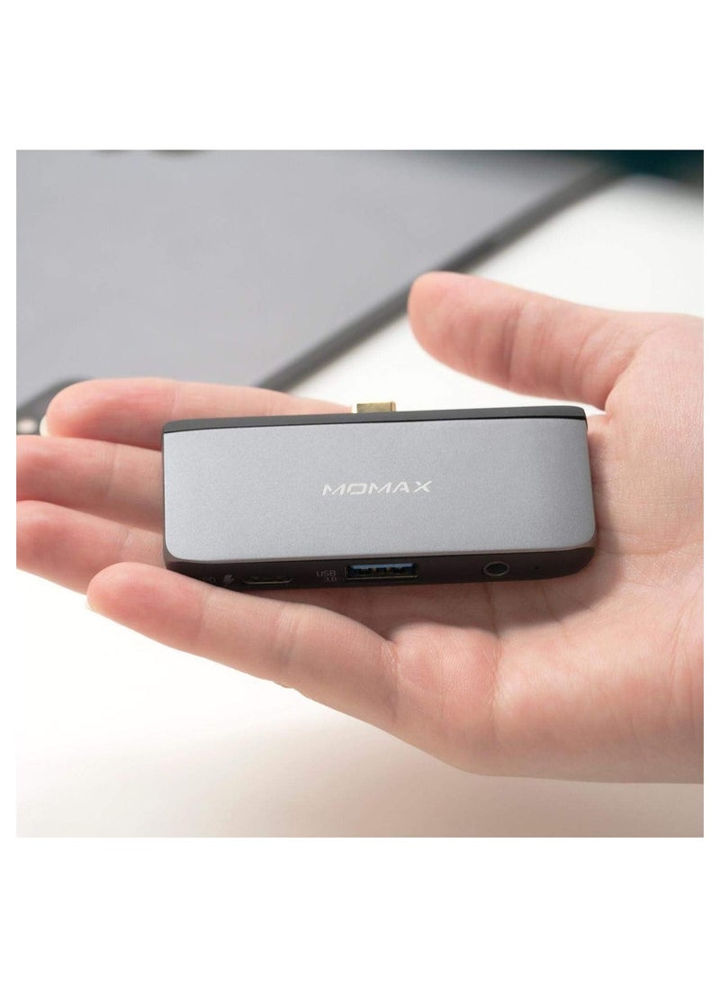 4-in-1 USB-C PD 60W Hub with 4K HDMI/USB 3.0/Audio port 3.5mm interfaces for iPad Pro/MacBook