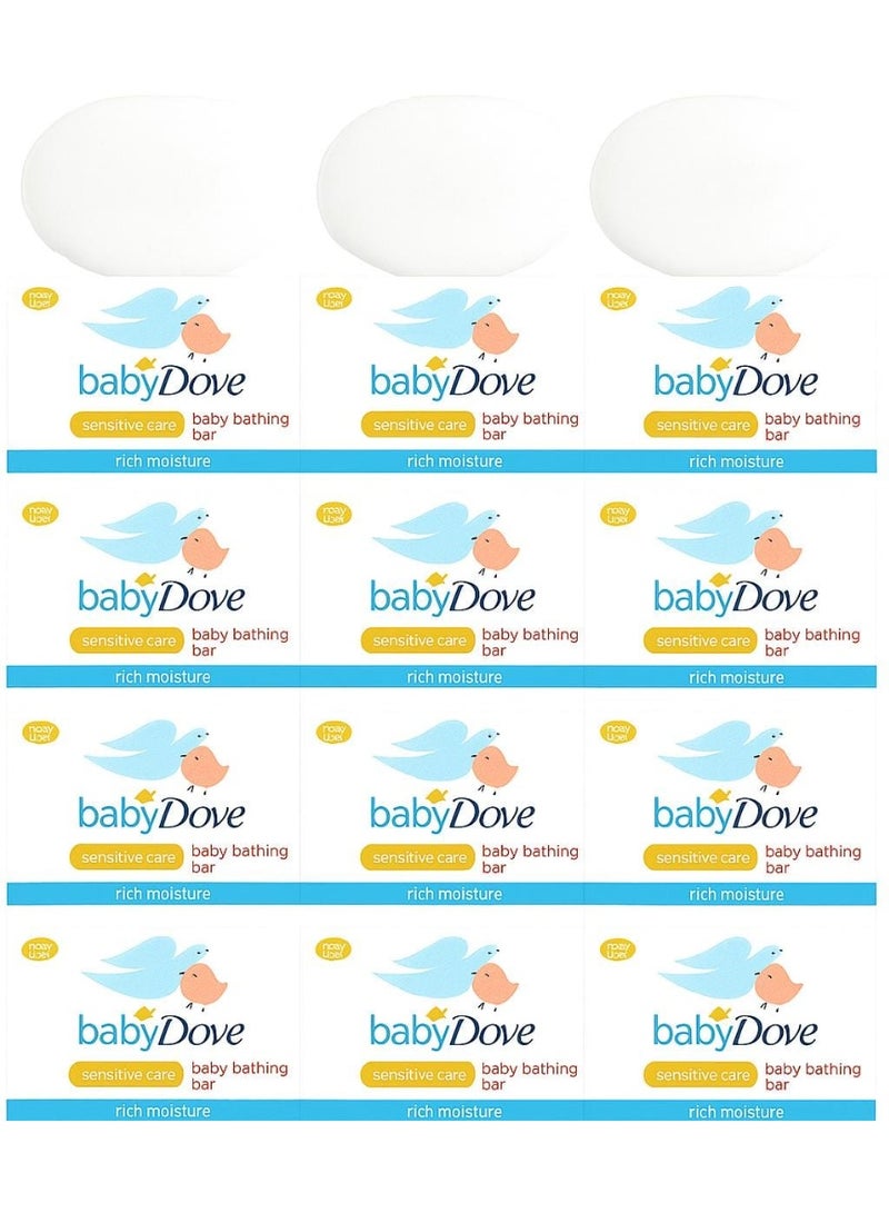 Baby Dove Sensitive Care Rich Moisture Baby Bathing Bar 90g Pack of 12 - Image 1