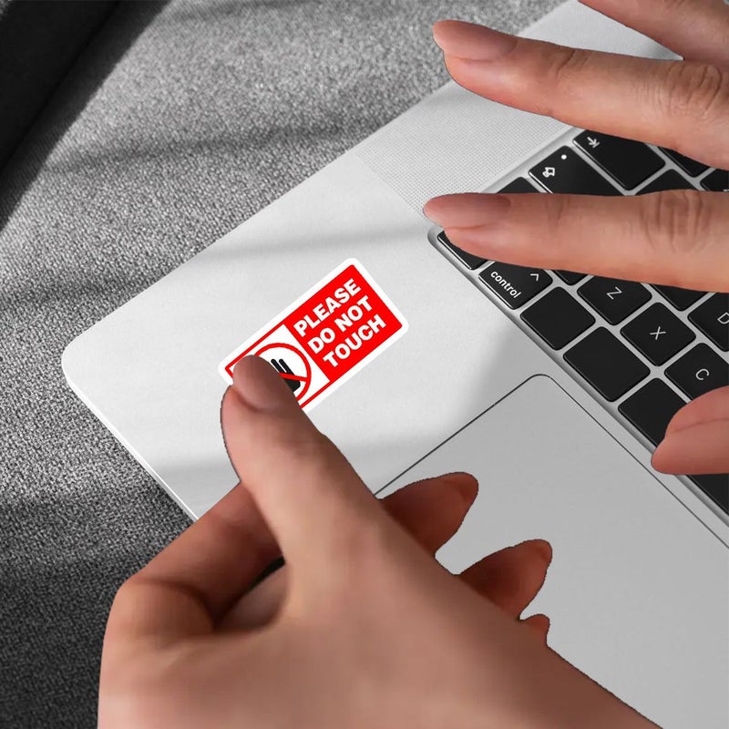 9Pcs Do Not Touch Warning Stickers Self Adhesive Red And White Glossy Vinyl Safety Labels For Machinery Electrical Equipment Lab Offices Prohibition Signs Scratch Resistant - Image 3