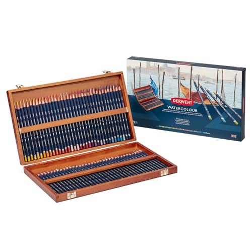 Derwent Colored Pencils, WaterColour, Water Color Pencils, Drawing, Art, Wooden Box, 72 Count (32891) - Image 1