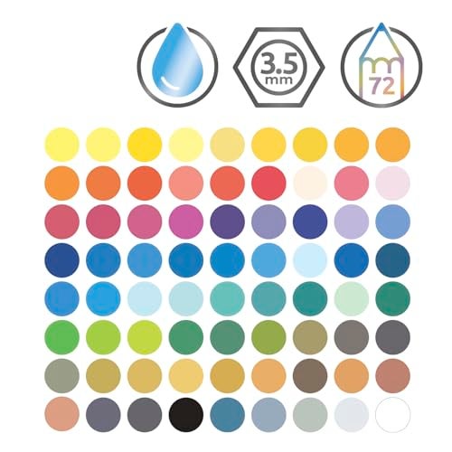 Derwent Colored Pencils, WaterColour, Water Color Pencils, Drawing, Art, Wooden Box, 72 Count (32891) - Image 2