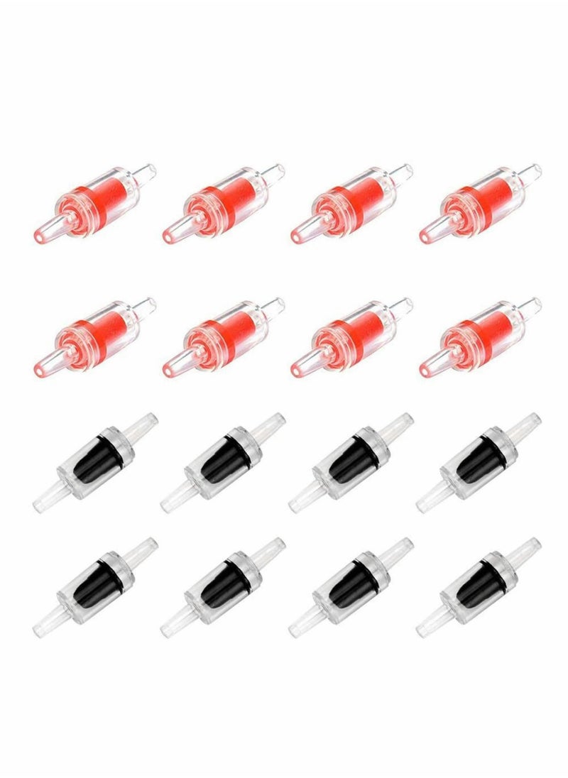 KASTWAVE Aquarium Air Pump Check Valves,  16Pcs Plastic One Way Non-Return Check Valves Aquarium Air Pump Accessories for Fish Tank Air Line Tube Tubing Hose Pipe Fitting Black Red Air Pump Accessories  - Image 1