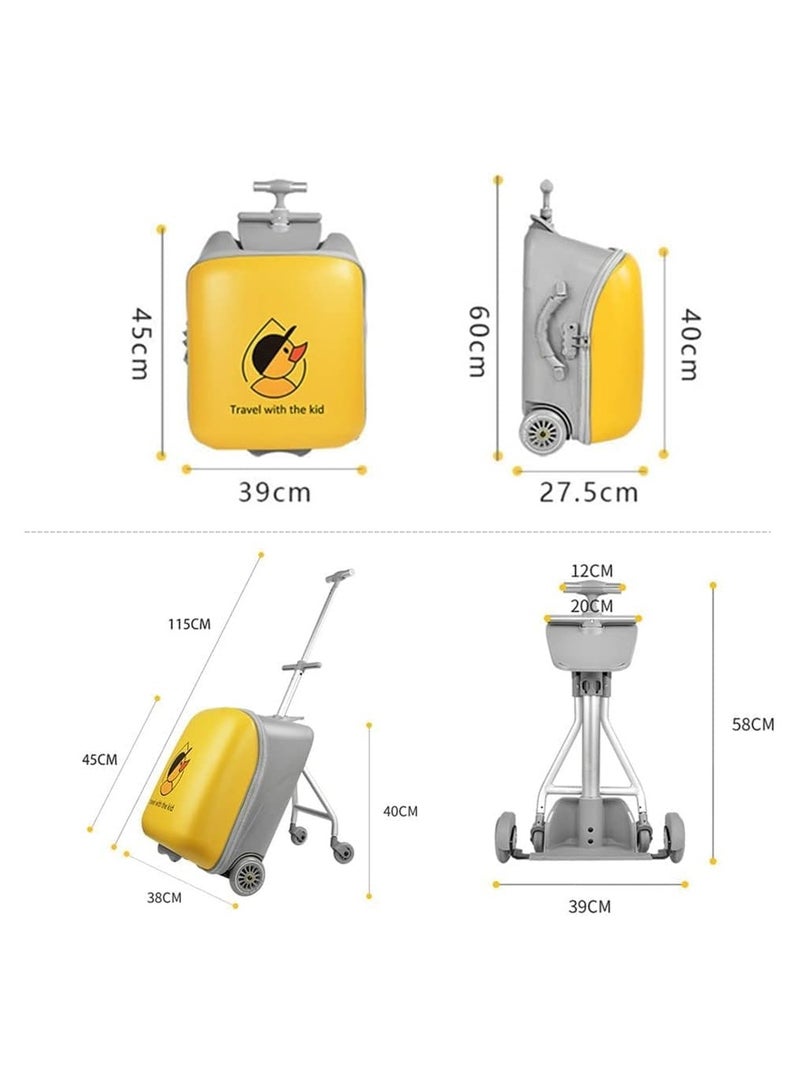 بلومنغ تايم حقيبة سفر بعجلات للأطفال - حقيبة سفر قابلة للتوسيع مقاس 20 بوصة مع عربة أطفال قابلة للفصل وقفل بكلمة مرور وعربة للأطفال الصغار والأطفال من سن 1 إلى 10 سنوات، مثالية للسفر في الهواء الطلق - Image 2