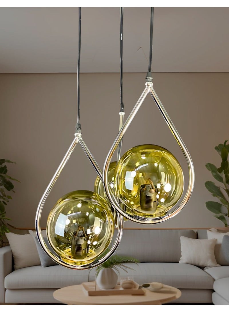 High quality modern triple metal 3 bulb ceiling pendant