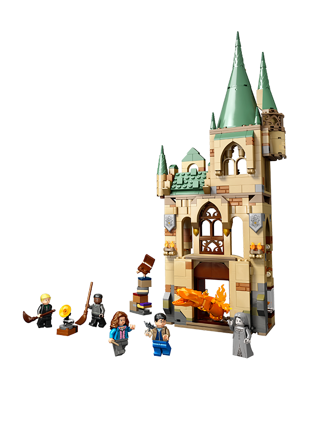 ليغو Harry Potter Hogwarts: Room Of Requirement Building Toy Set; Gift Idea For Fans Aged 8 And Over; Recreate An Epic Escape With 5 Minifigures And A Transforming Fiendfyre/Fire Serpent Figure (587 Pieces) 76413
