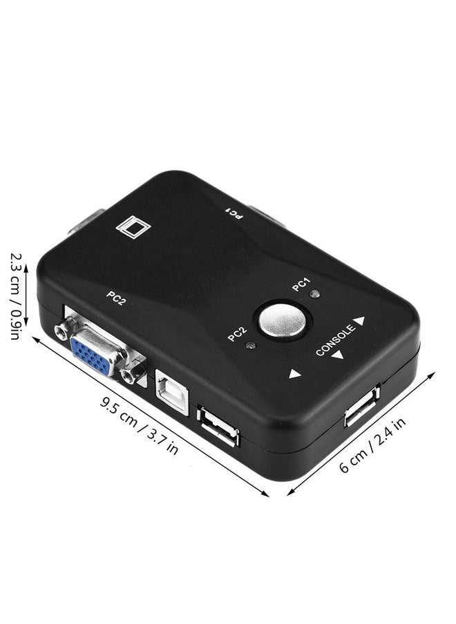 Thoraya - USB 2.0 KVM Switcher 2 / 4 Port VGA Manual Switch Box Video Sharing Adapter (2 Ports) - Image 1