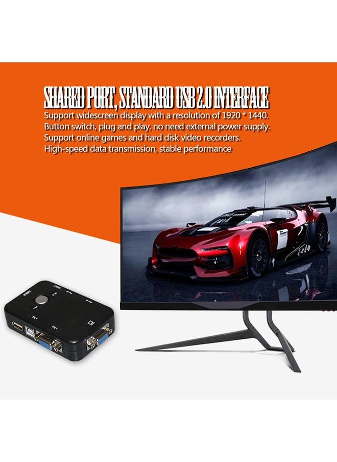 Thoraya - USB 2.0 KVM Switcher 2 / 4 Port VGA Manual Switch Box Video Sharing Adapter (2 Ports) - Image 1