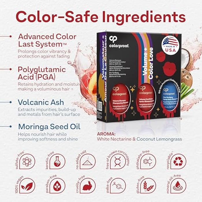 Colorproof Volume Gift Set - Volume Shampoo (8.5 Fl. Oz.), Volume Conditioner (8.5 Fl. Oz.), Pre-Tox Spray (6.7 Fl. Oz.) - Image 3