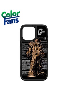Gundam Schematic Mirror Case - iPhone 11 Pro Max-Black with Gold Gundam Design