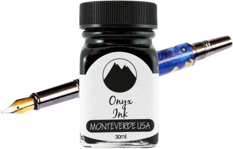 MONTEVERDE Onyx Fountain Pen Ink, 30ml - Gemstone-Inspired