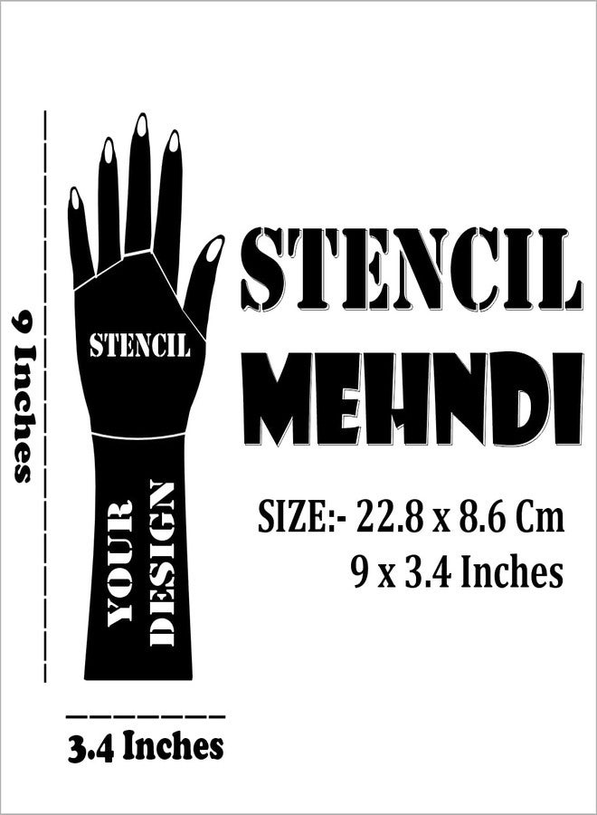 ORDERSHOCK Baby Arrival Announcement Mehndi Stencil With Motherhood Theme And Elegant Full Hand Layout - Image 5