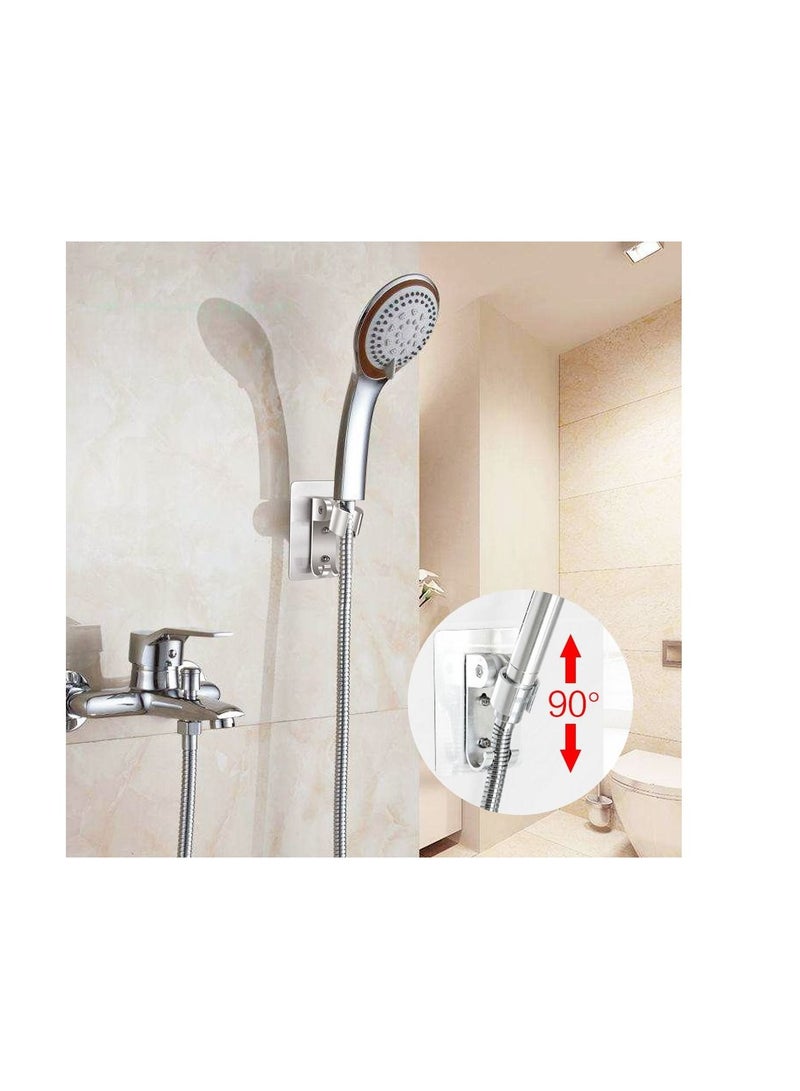 Y&D Shower Head Holder, Strong Self-Adhesive Bracket Wall Mounting Adjustable Wand Holder with 2 Hanger Hooks No Drill Need (2 Packs)  - Image 5