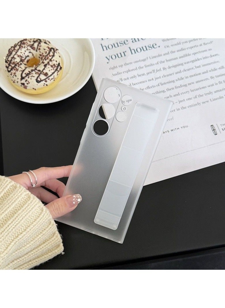 Galaxy S24 Ultra Case with Silicon Wrist Strap – Shockproof, Anti-Fingerprint, Slim Protective Cover - Matte White - Image 2